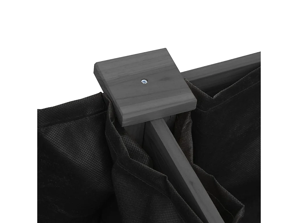 Jardinera con forro madera maciza de abeto gris 161x45x76 cm