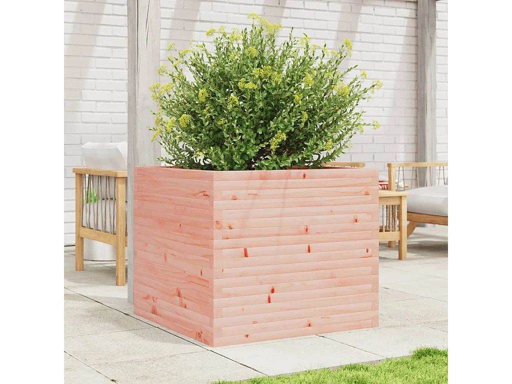 Vaso/floreira de jardim 80x80x68,5 cm madeira de douglas maciça