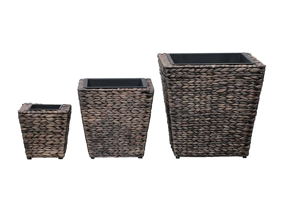 Conjunto de arriates 3 piezas jacinto de agua marrón