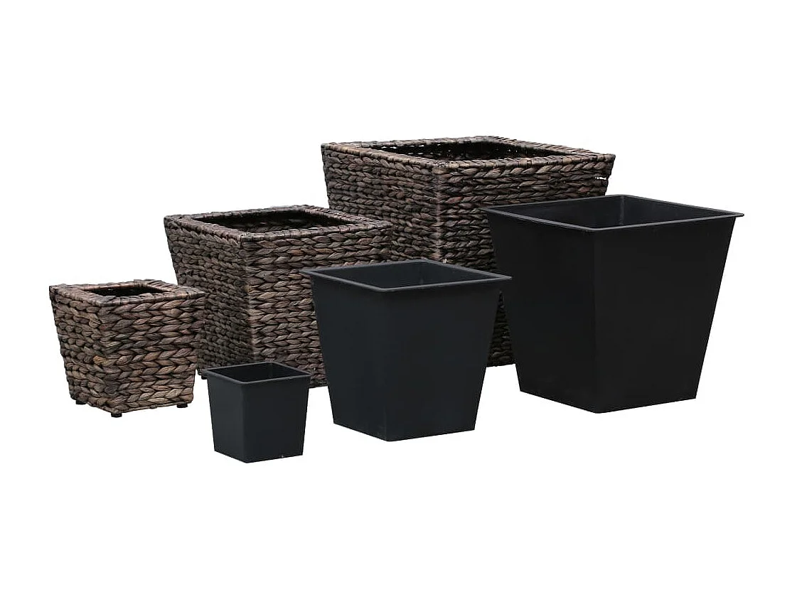 Conjunto de arriates 3 piezas jacinto de agua marrón