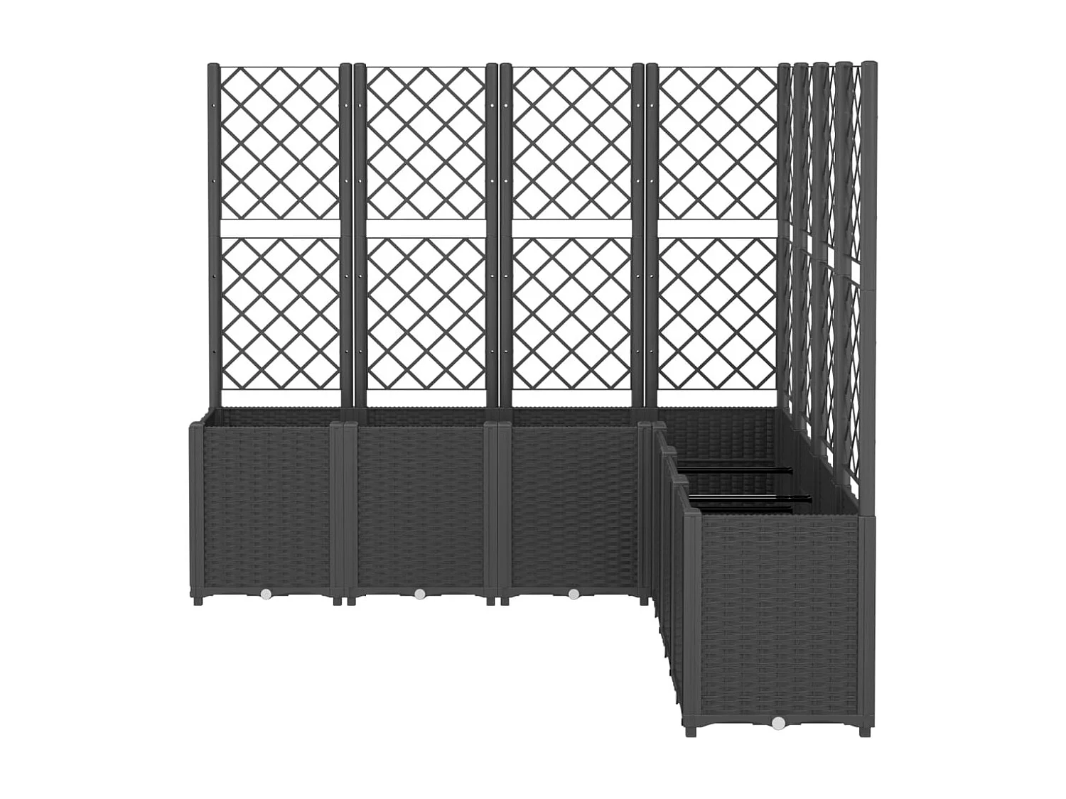 Jardinera con enrejado PP negro 160x160x140 cm