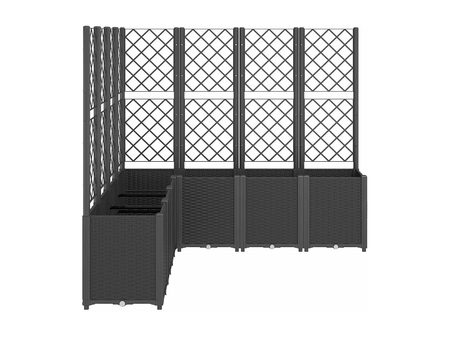 Jardinera con enrejado PP negro 160x160x140 cm