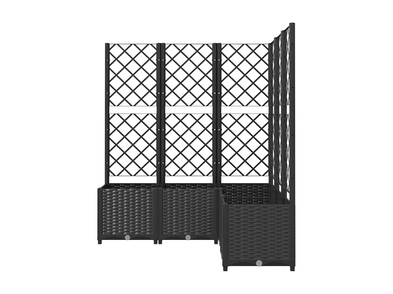 Jardinera con enrejado PP negro 120x120x136 cm