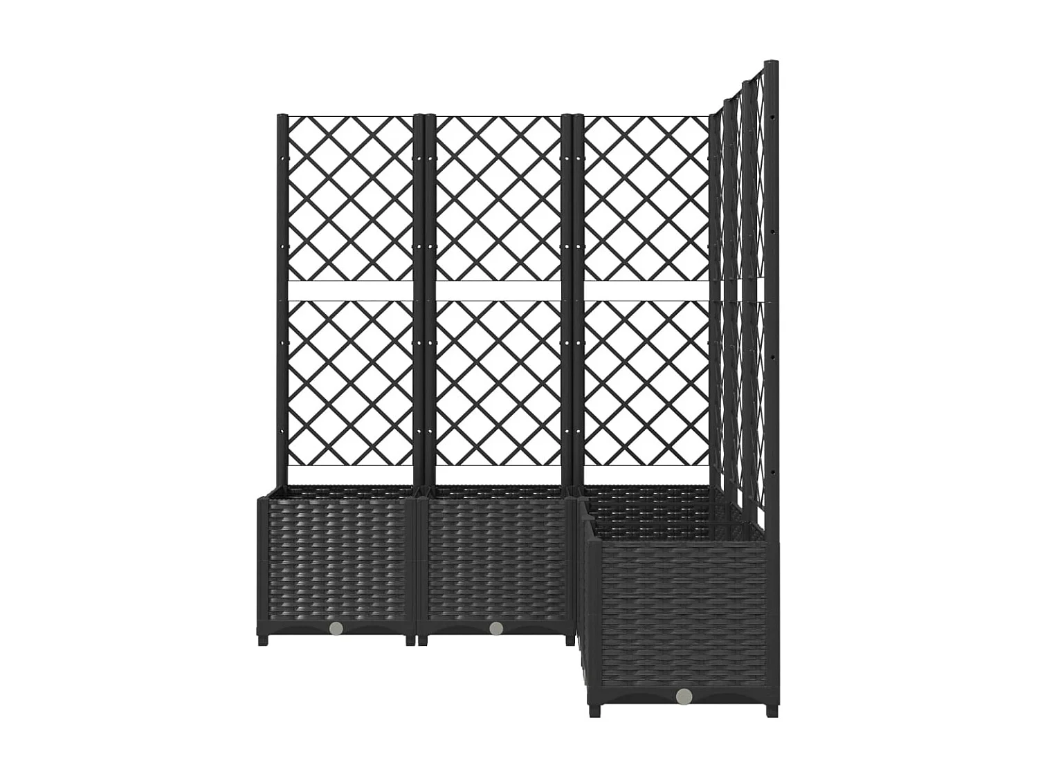 Jardinera con enrejado PP negro 120x120x136 cm