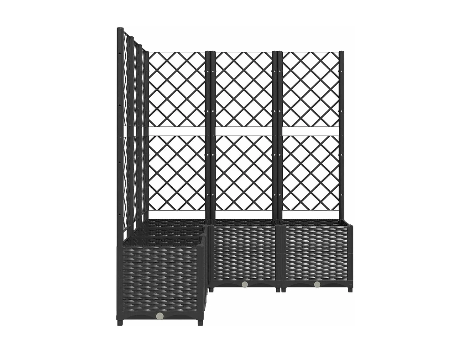 Vaso/floreira jardim c/ treliça 120x120x136 cm PP preto