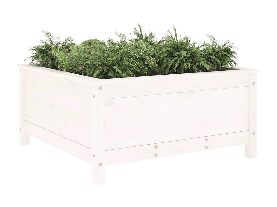 Jardinera madera maciza de pino blanco 82,5x82,5x39 cm