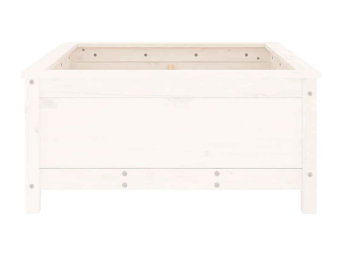 Jardinera madera maciza de pino blanco 82,5x82,5x39 cm