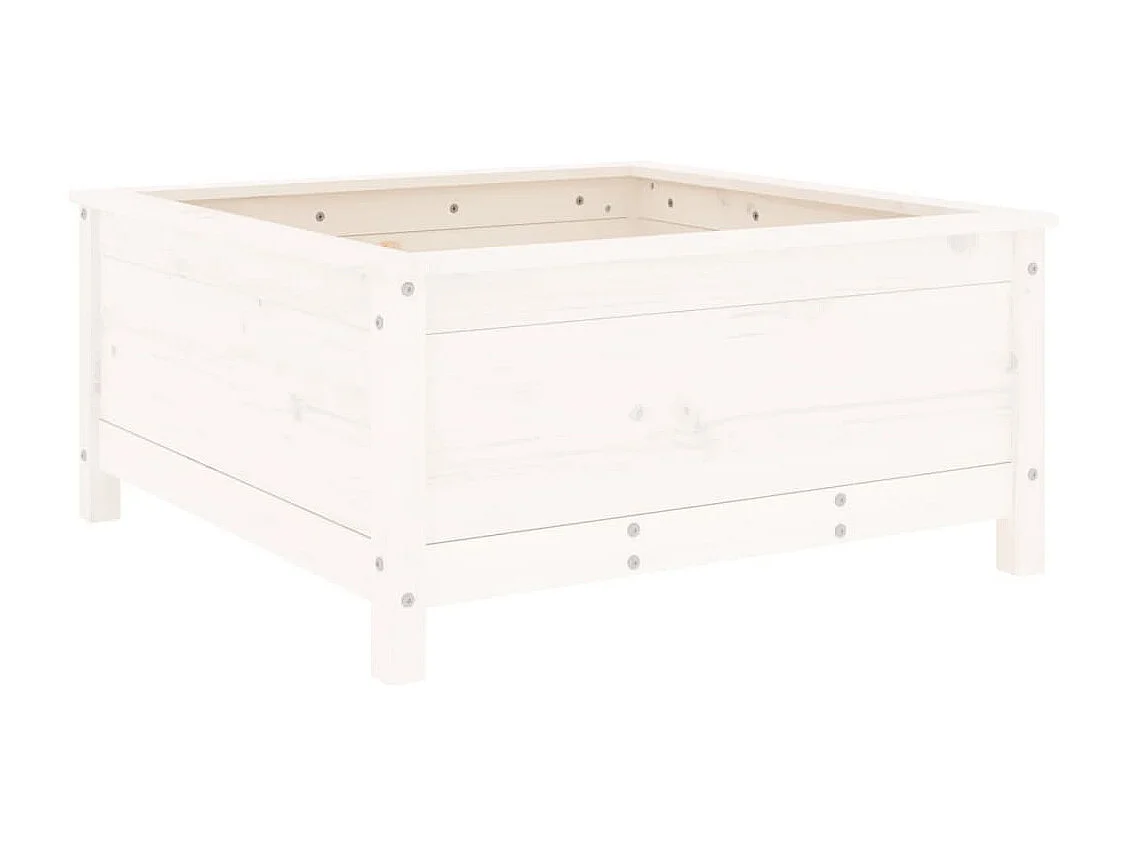 Jardinera madera maciza de pino blanco 82,5x82,5x39 cm
