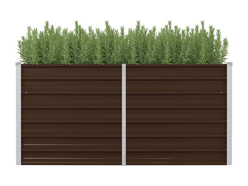 Canteiro de jardim elevado 160x80x77cm aço galvanizado castanho