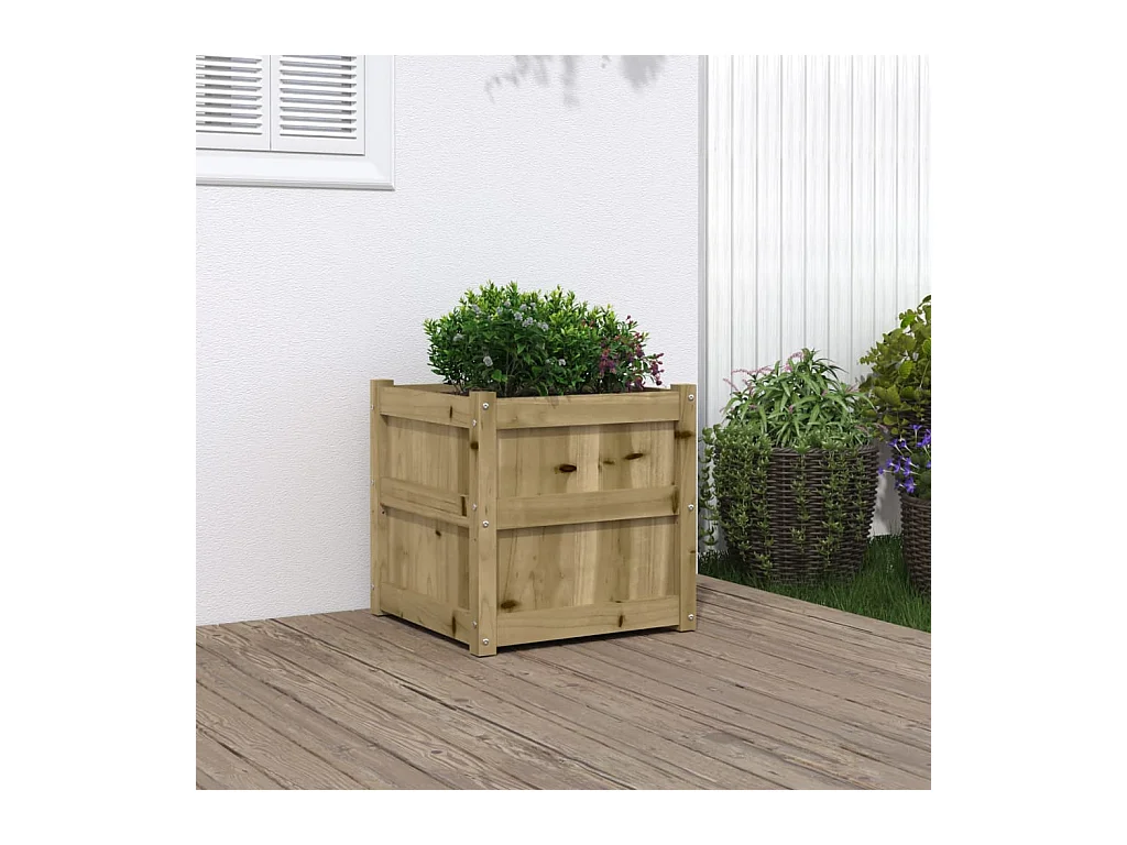 Jardinière 50x50x50 cm bois de pin imprégné