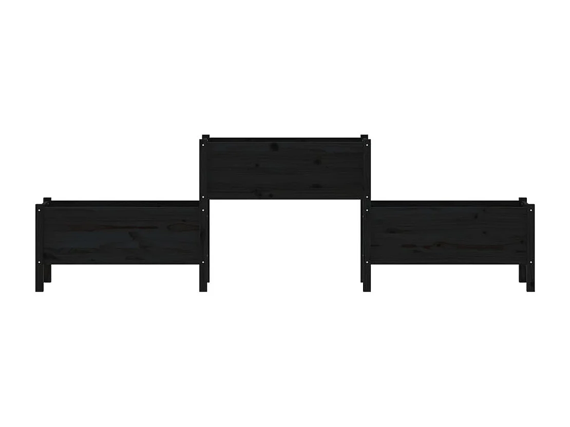 Vaso/floreira 245,5x44x75 cm pinho maciço preto