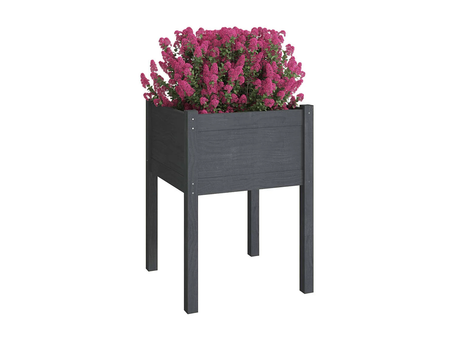 Jardinières 2 pièces Gris 50x50x70 cm Bois de pin massif