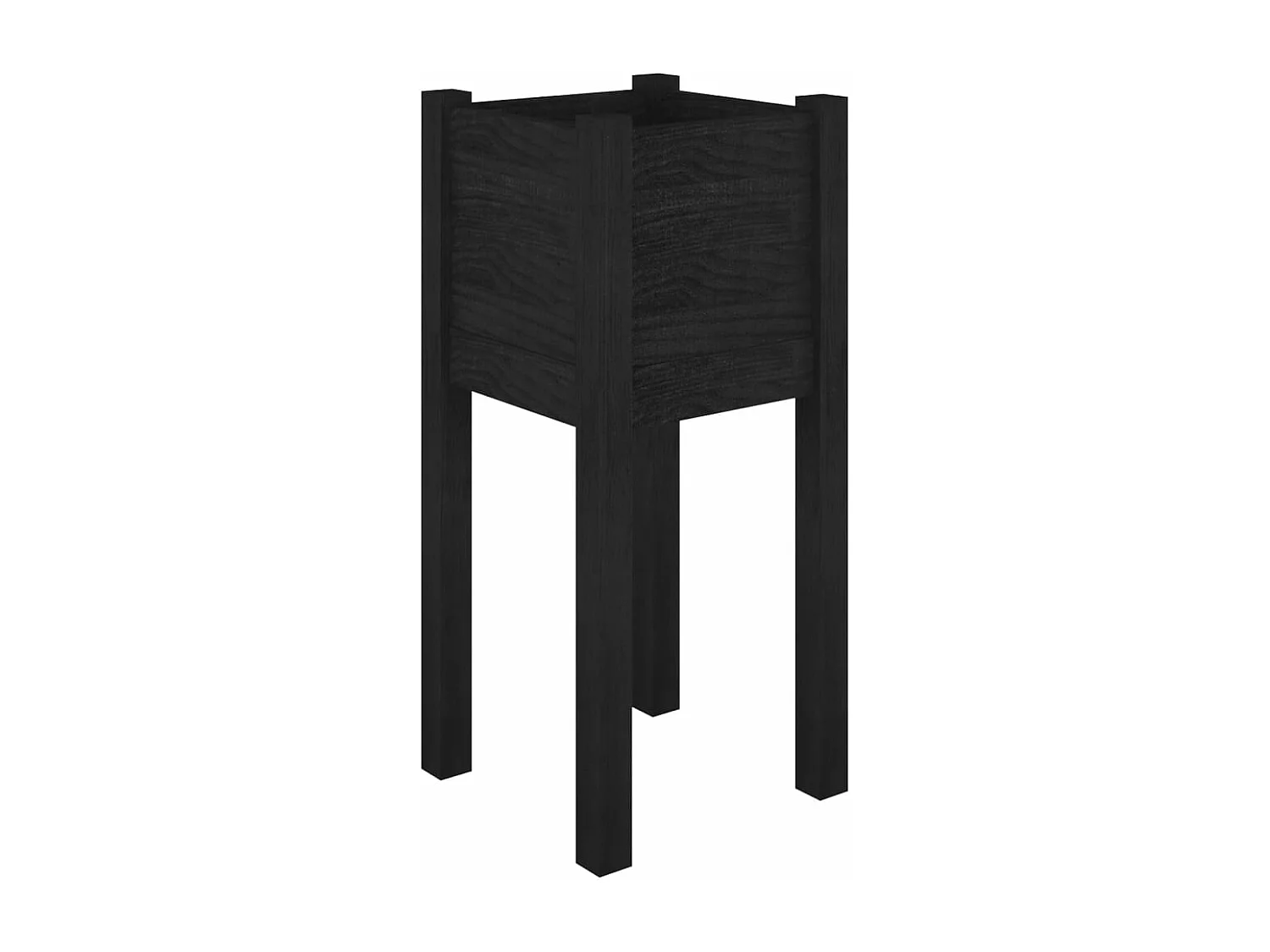 Jardinières d'extérieur 2 pièces Noir 31x31x70 cm Bois de pin