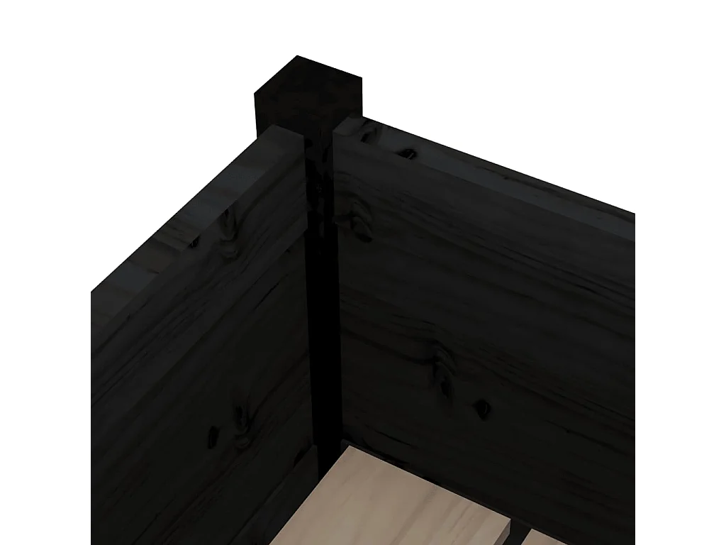 Jardineras 2 unidades madera maciza de pino negro 31x31x70 cm