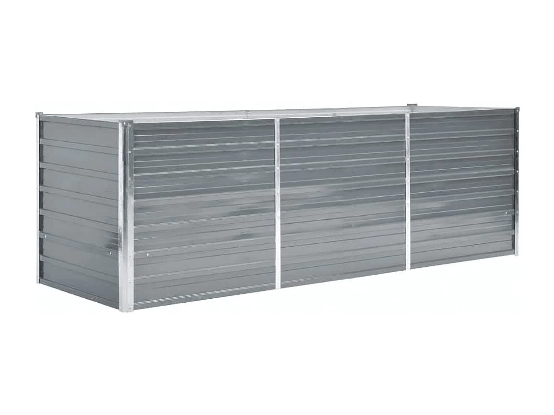 Arriate de jardín de acero galvanizado gris 240x80x77 cm