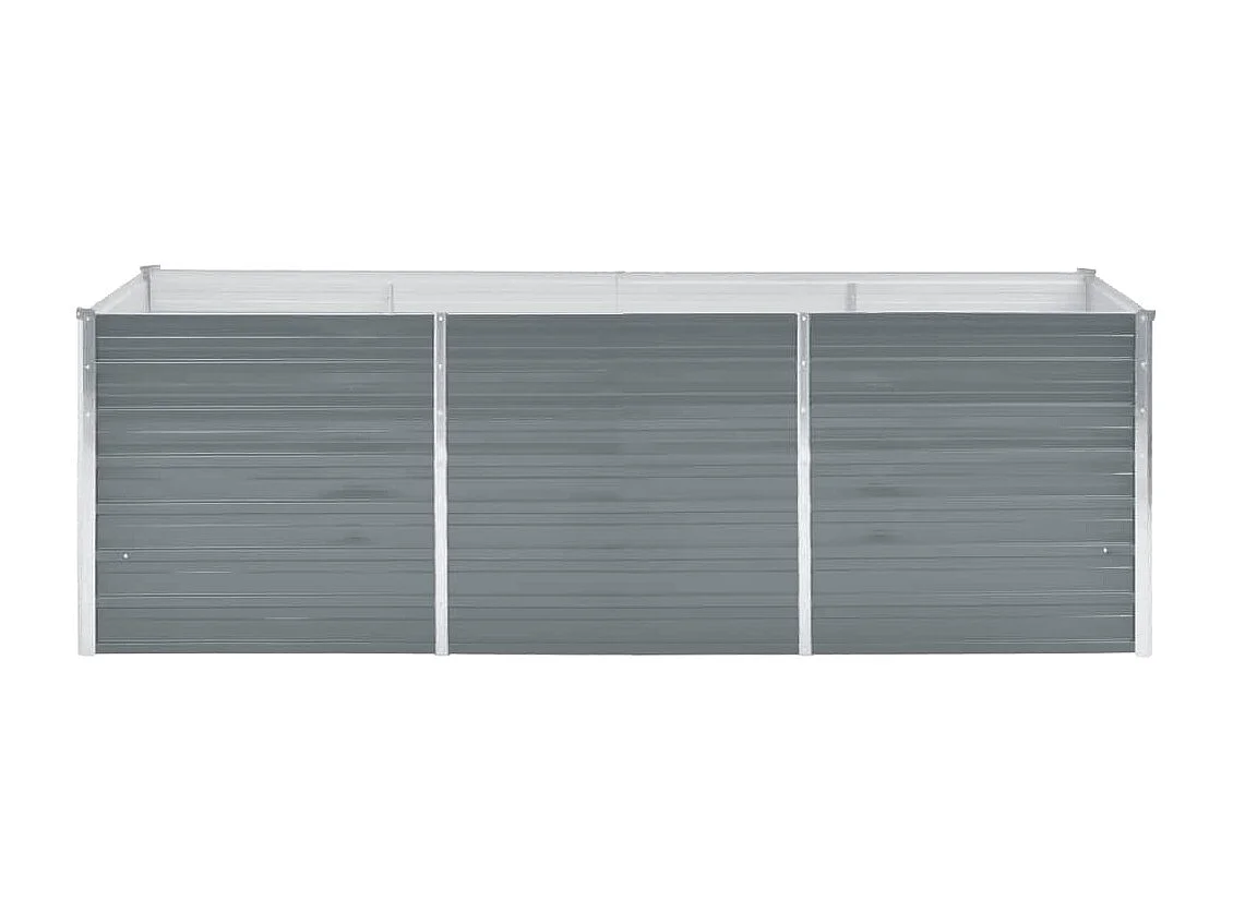 Arriate de jardín de acero galvanizado gris 240x80x77 cm