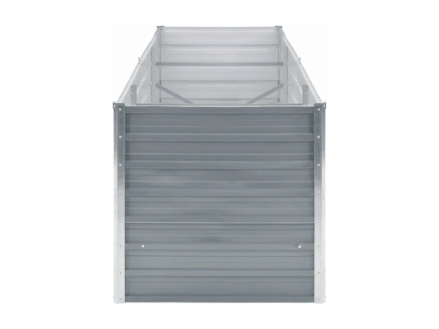 Arriate de jardín de acero galvanizado gris 240x80x77 cm