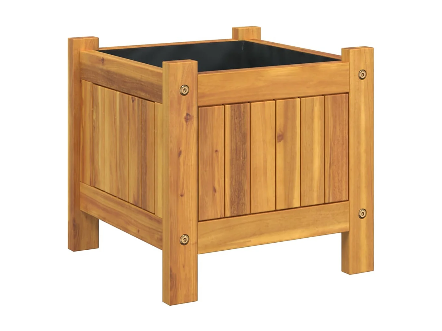 Vaso/floreira de jardim com forro 31x31x30 cm acácia maciça