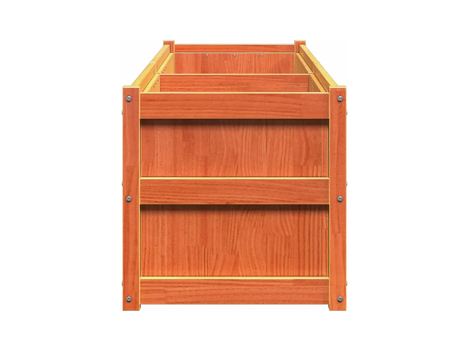 Jardinera exterior madera maciza pino marrón cera 180x50x50cm