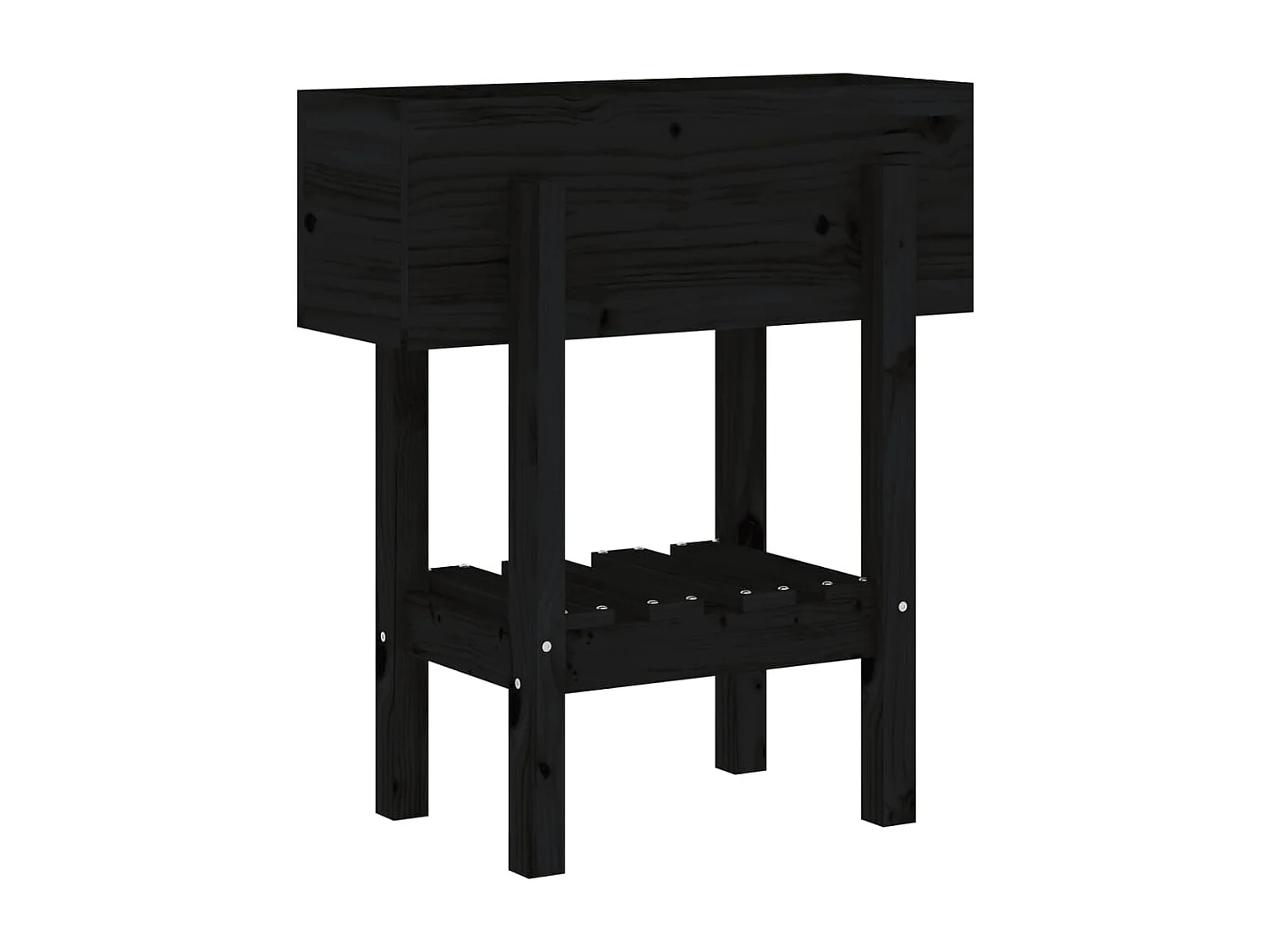 Jardinière noir 62x30x69 cm bois massif de pin