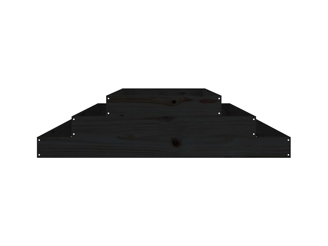 Vaso/floreira 110x110x27 cm pinho maciço preto