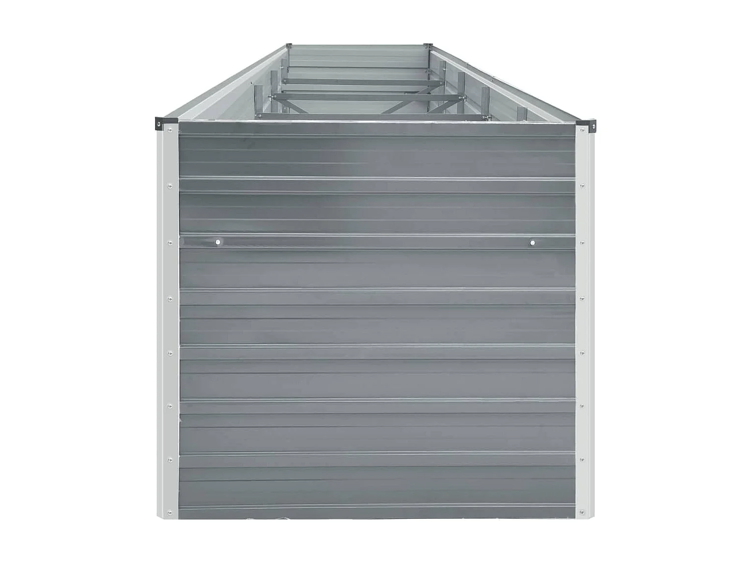 Arriate de jardín de acero galvanizado gris 400x80x77 cm