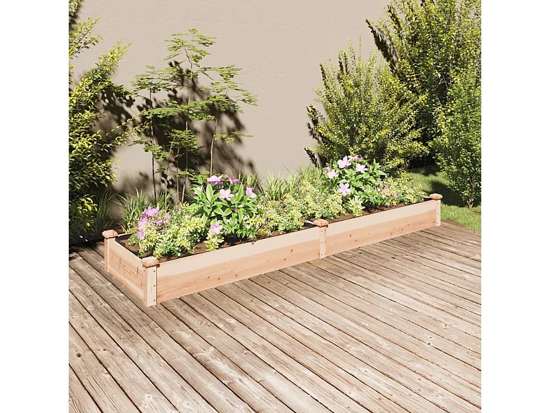 Jardinera arriate con forro madera maciza abeto 240x60x25 cm