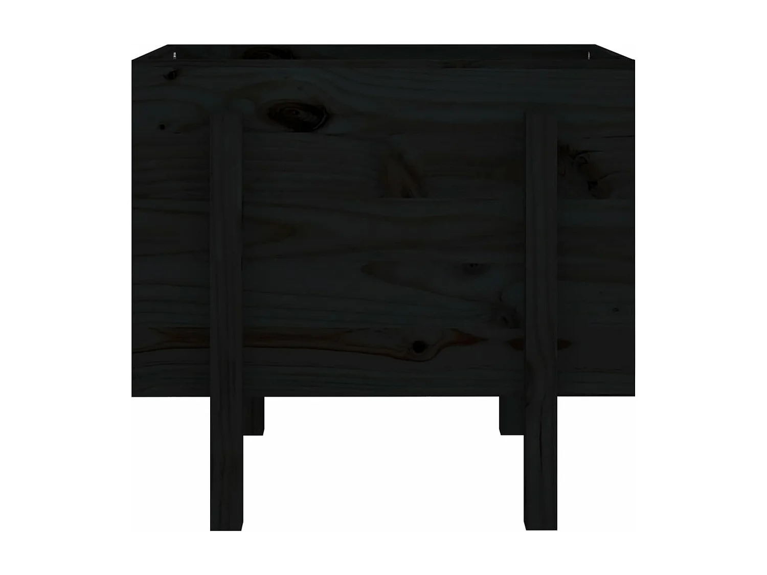 Jardinera de madera maciza de pino negro 62x50x57 cm