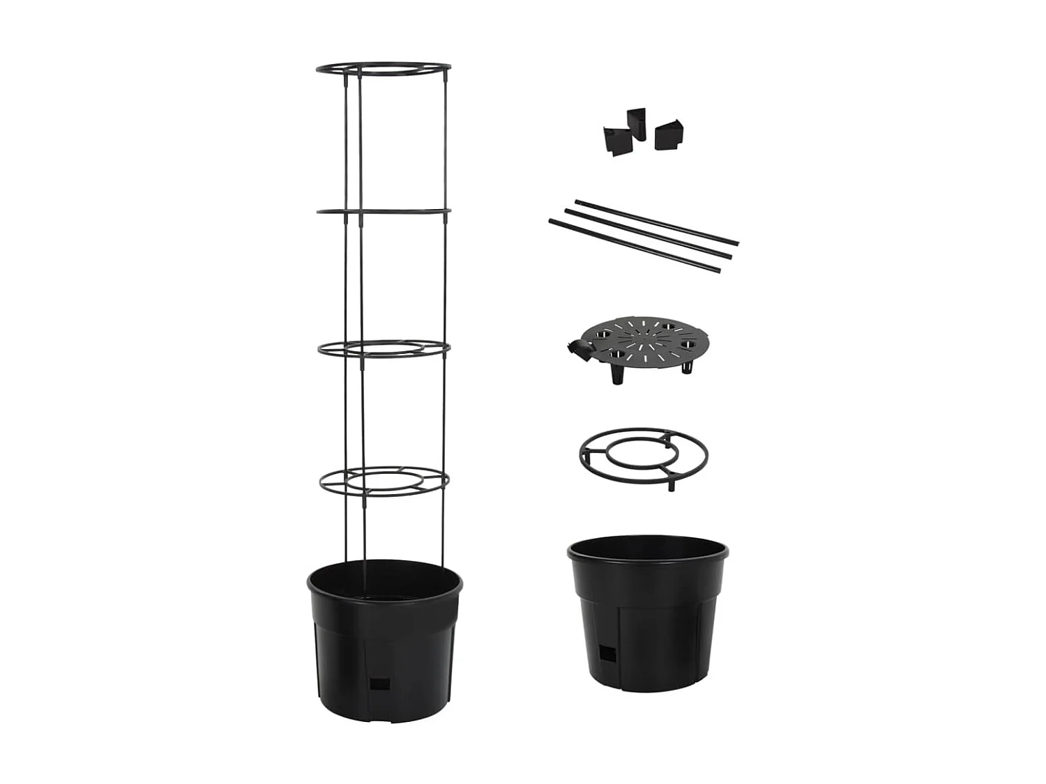 Macetero para tomates polipropileno gris antracita Ø39x150 cm