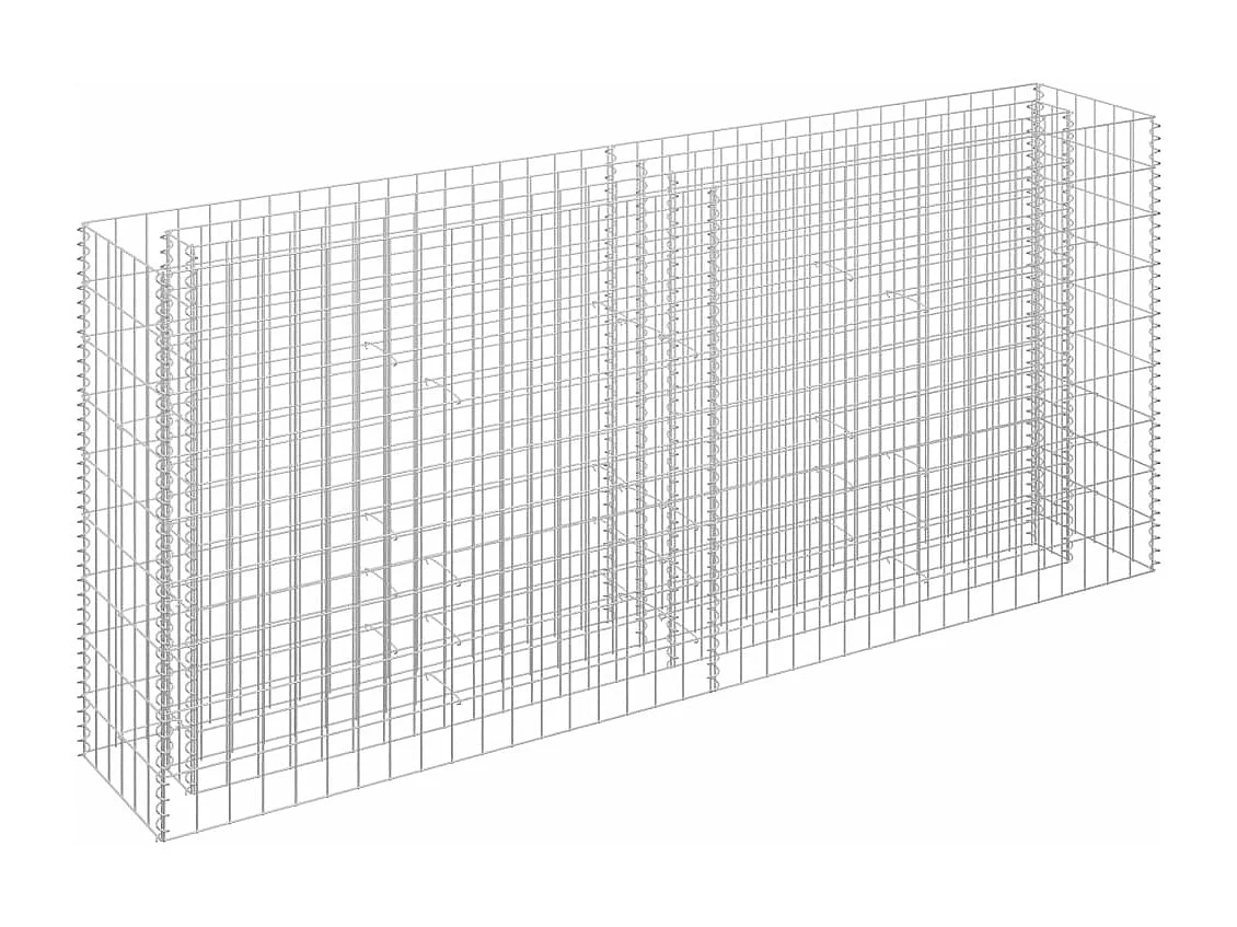 Lit surélevé à gabion Acier galvanisé 180x30x90 cm