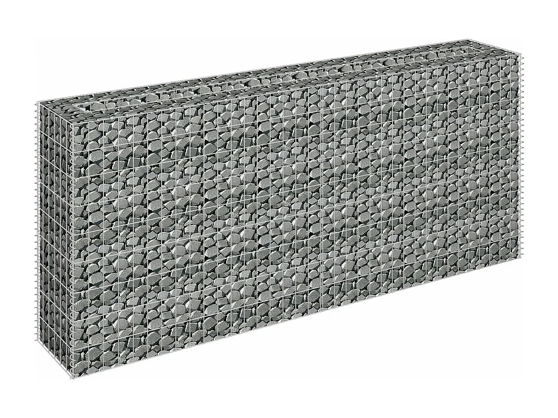 Lit surélevé à gabion Acier galvanisé 180x30x90 cm