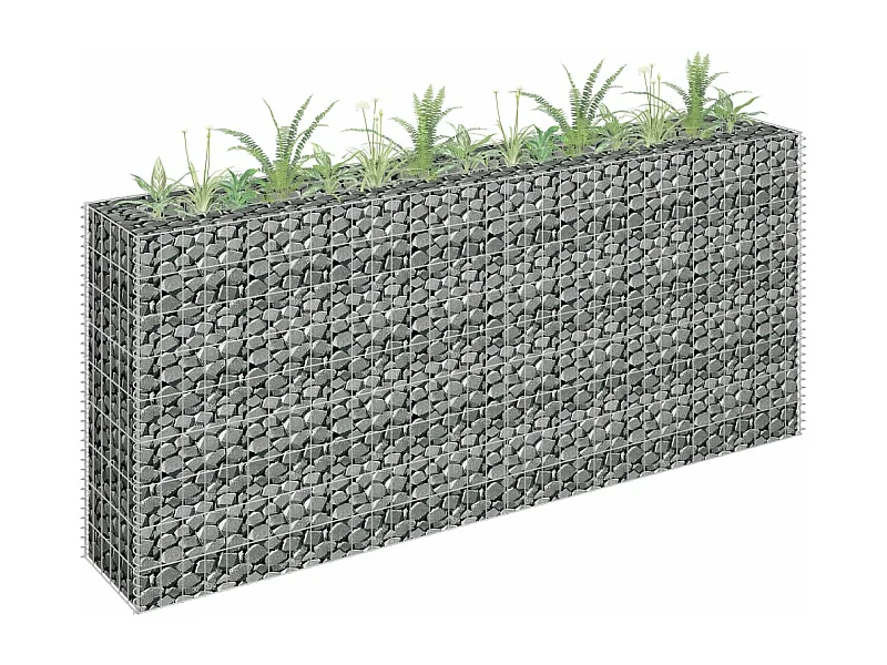 Lit surélevé à gabion Acier galvanisé 180x30x90 cm