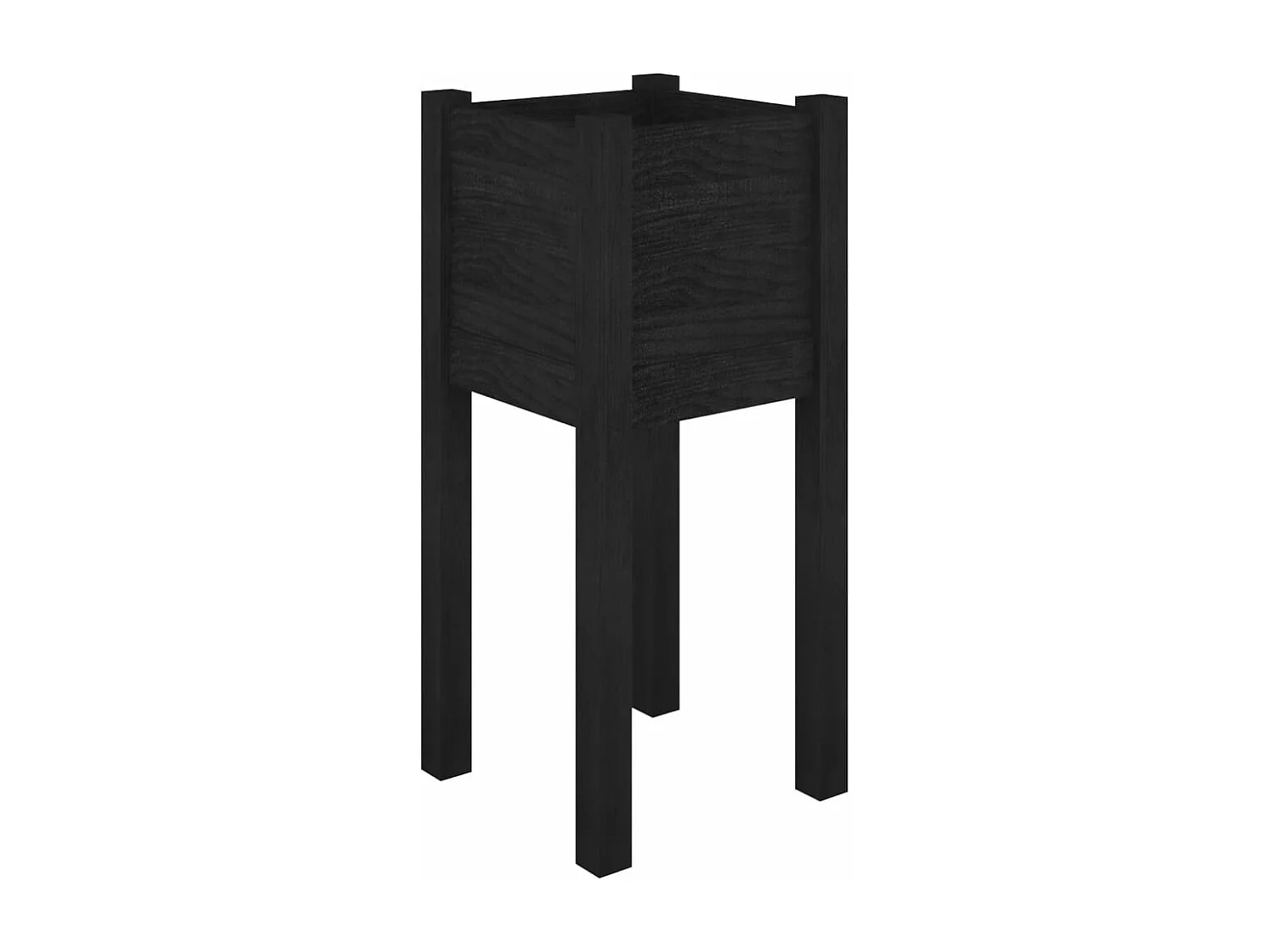 Jardinière d'extérieur Noir 31x31x70 cm Bois de pin massif