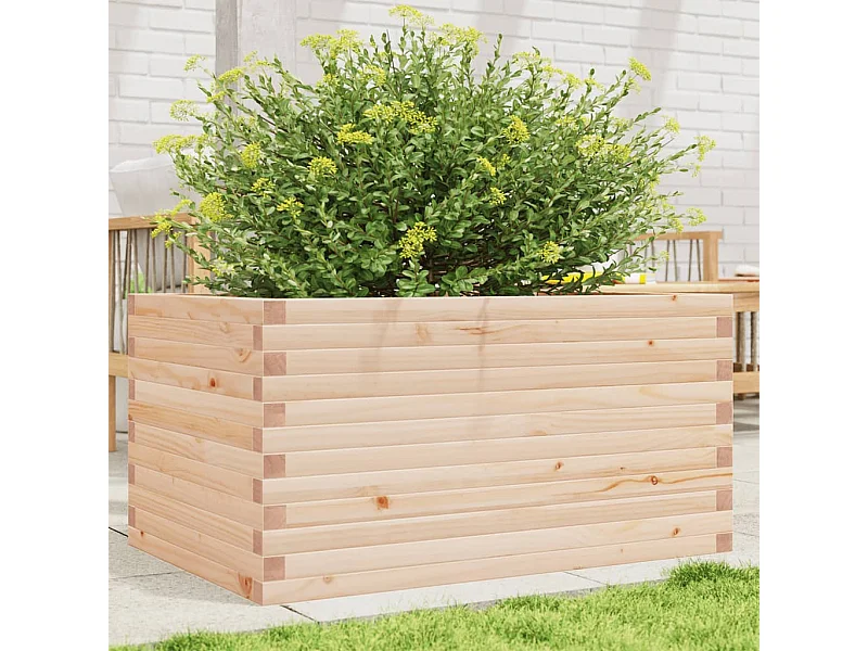 Jardinera de madera maciza de pino 90x60x46 cm