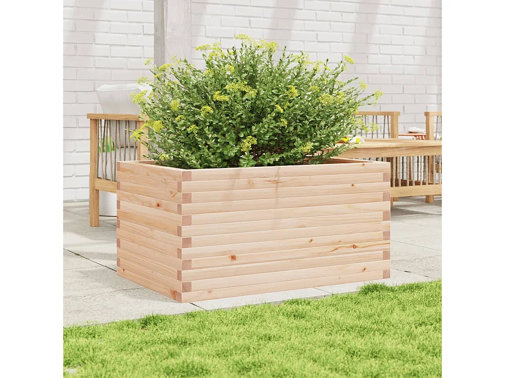 Jardinera de madera maciza de pino 90x60x46 cm