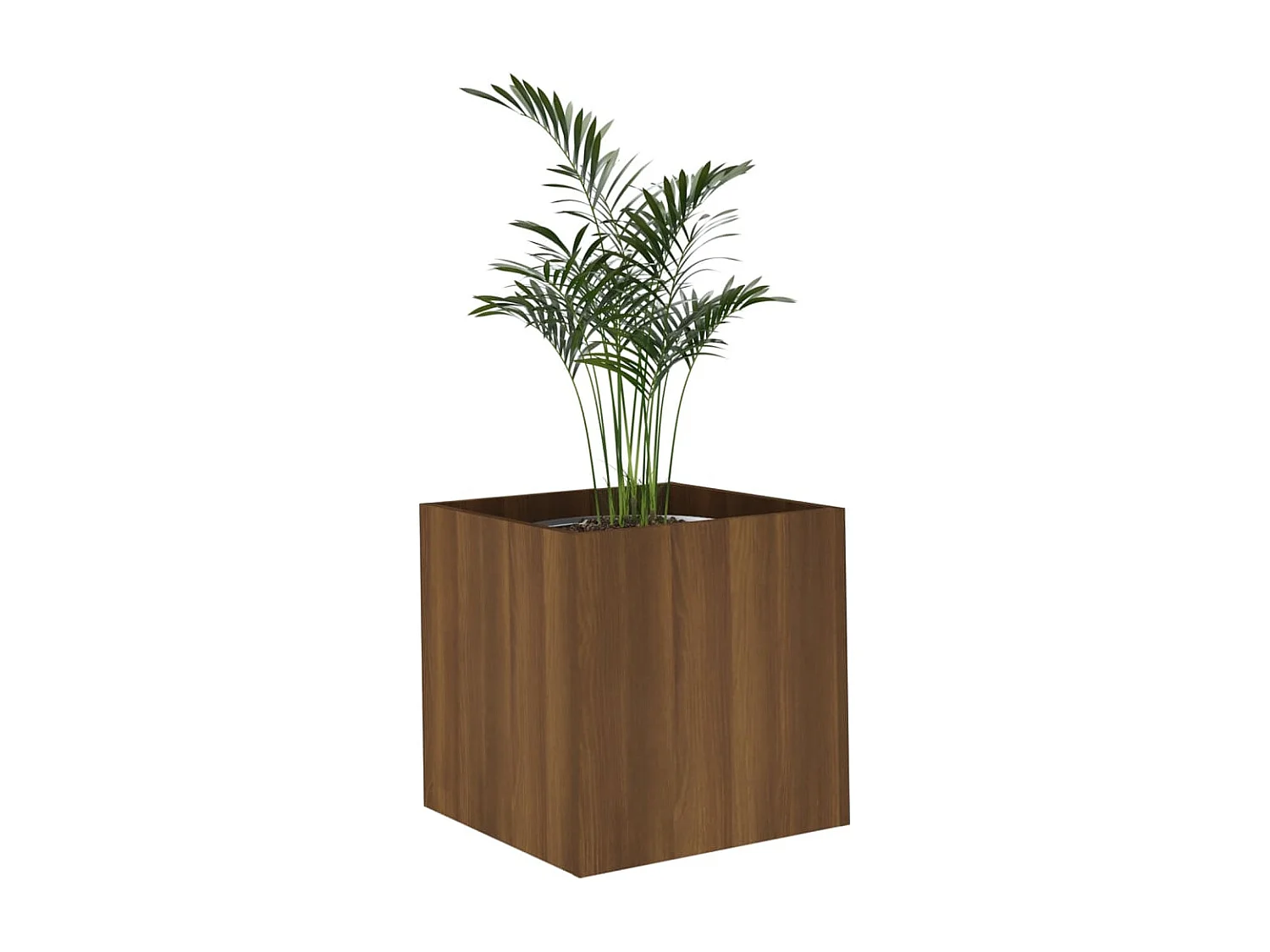 Jardinera de madera contrachapada marrón roble 40x40x40 cm