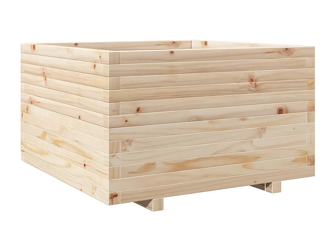 Vaso/floreira de jardim 80x80x49,5 cm madeira de pinho maciça