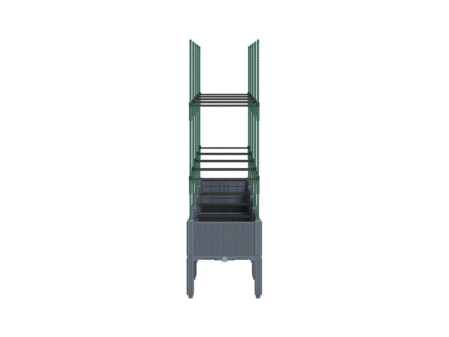 Vaso/floreira de jardim c/ treliça 160x40x142,5 cm PP cinzento