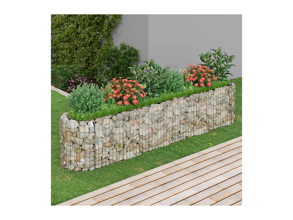 Arriate de gaviones de hierro galvanizado 260x50x50 cm