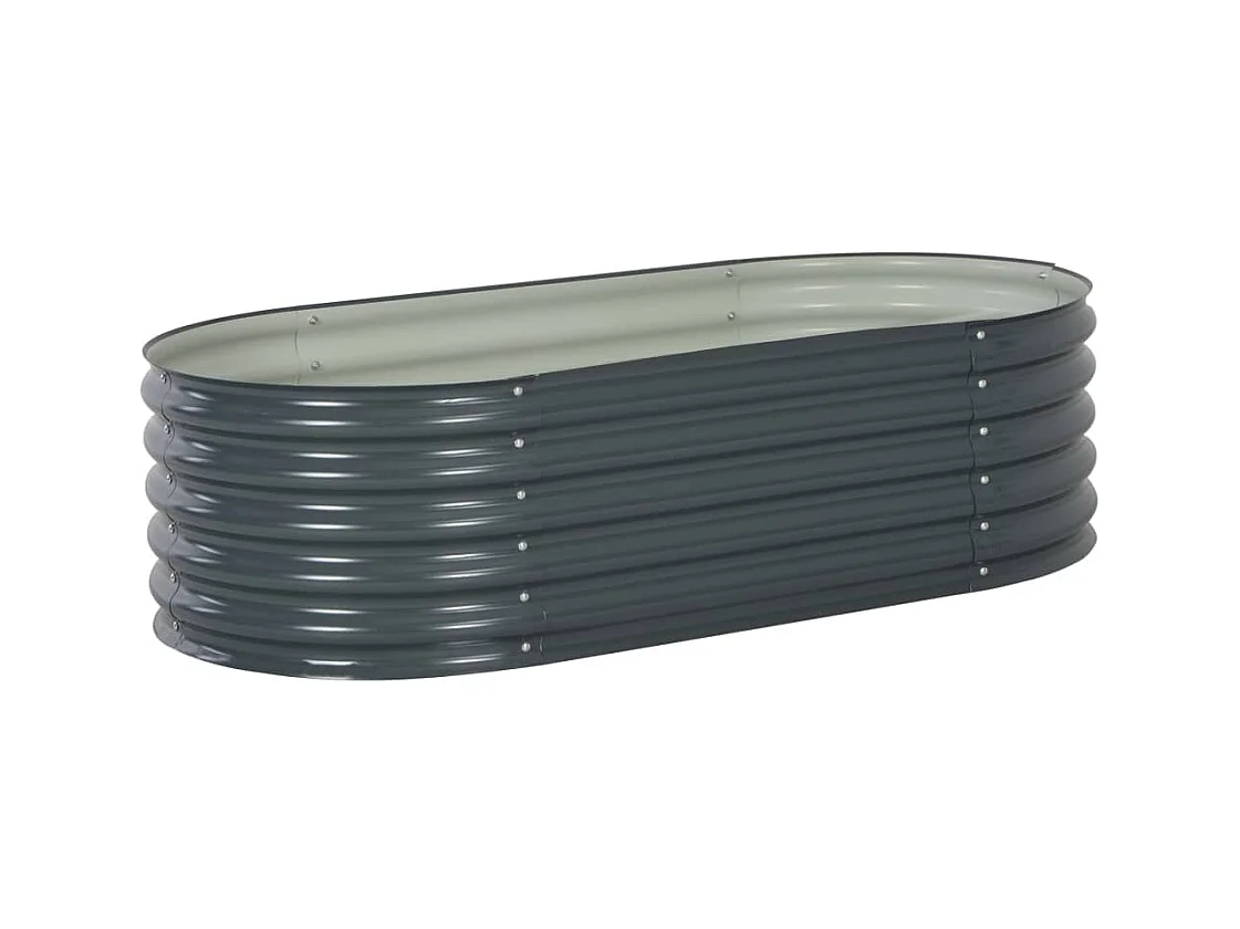 Arriate de acero galvanizado gris 160x80x44 cm