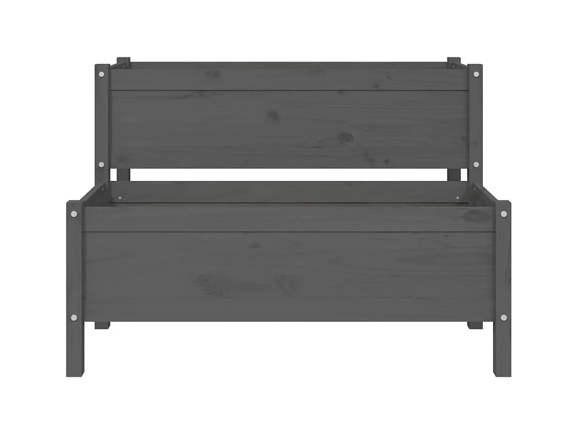 Jardinière Gris 110x84x75 cm Bois massif de pin