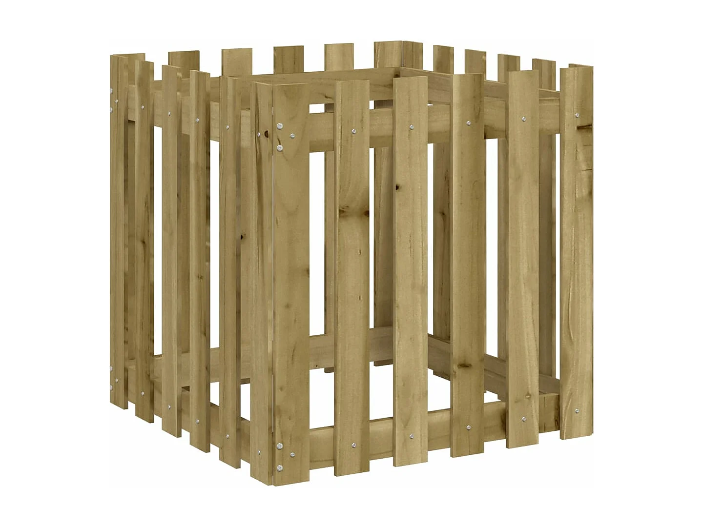 Jardinière avec design de clôture 60x60x60 cm pin imprégné