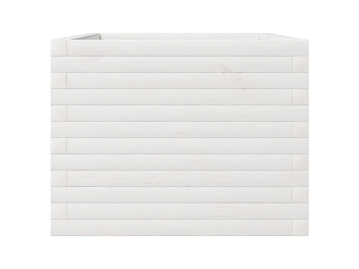 Jardinière blanc 110x60x45,5 cm bois de pin massif