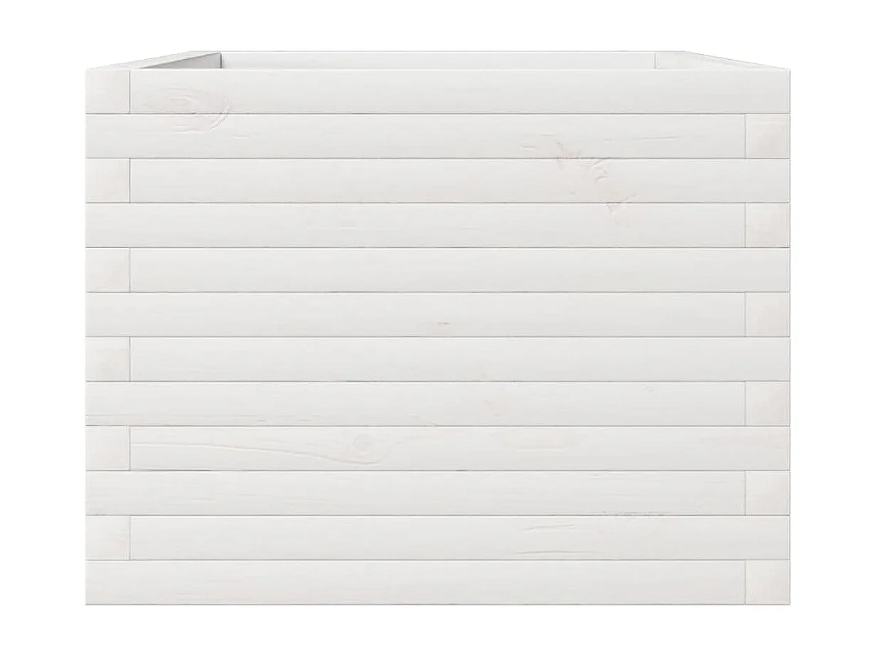 Jardinière blanc 110x60x45,5 cm bois de pin massif