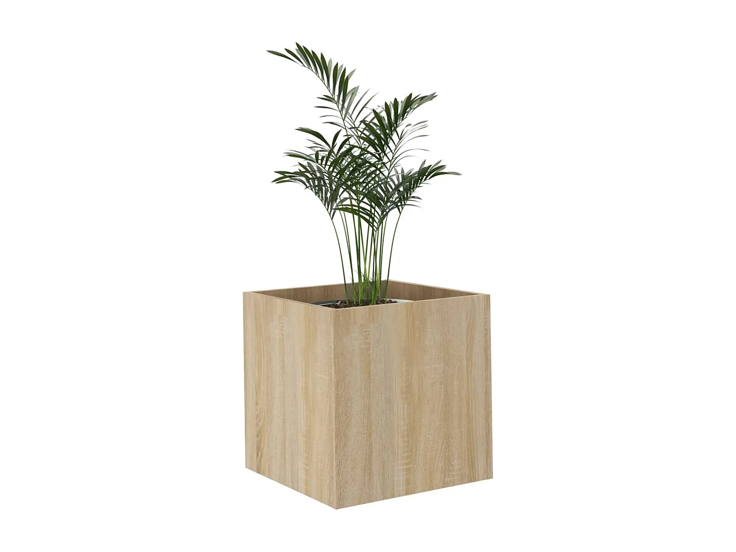 Jardinera madera contrachapada color roble Sonoma 40x40x40 cm