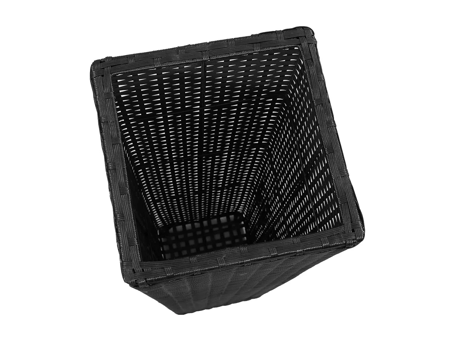 Conjunto de arriates de ratán sintético negro 3 piezas