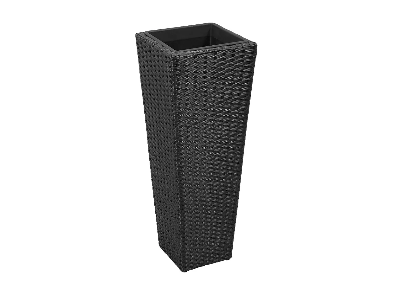 Floreiras de jardim altas 3 peças vime PE preto