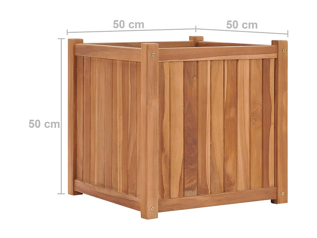 Arriate de madera maciza de teca 50x50x50 cm