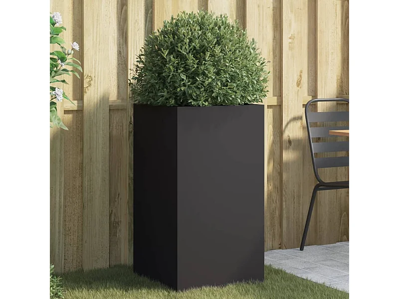 Jardinière noir 42x38x75 cm acier laminé à froid