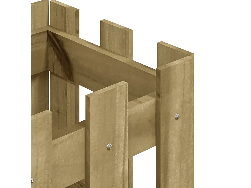 Jardinera diseño de valla madera de pino impregnada 30x30x30 cm